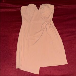 light pink strapless minidress